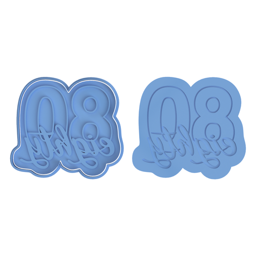 Eighty Cookie Cutter (Embosser Included) 3D model