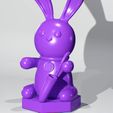 5.jpg Cute Bunny Figurine – Hollow 3D Print Model (2mm Wall Thickness)