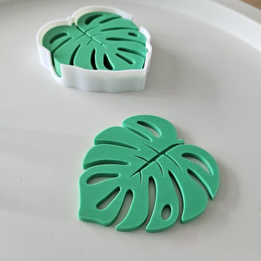 Monstera-Blatt-Untersetzer-HalterKostenlos STL Datei fr 3D-DruckCults