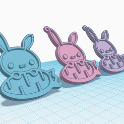 imagen_2023-05-15_190335941.png Free STL file Kawai Rabbit. Keychain, pendant, Earring, Earring. Kawai Figure・3D print design to download