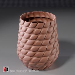 vase-1008-B-corn-vase-twisted-01.jpg Archivo STL VASO・Modelo imprimible en 3D para descargar