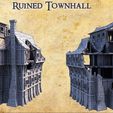 Ruined-Townhall-3-p.jpg Ruined Townhall - Tabletop Terrain - 28 MM