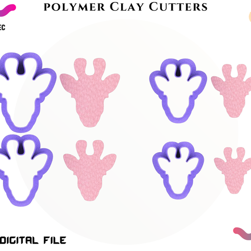 POLYMER CLAY CUTTER 4 size/Giraffe Cutter/EULITEC.COM 3D model