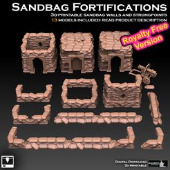 sandbags-lineup-insta-promo-royfree.jpg Fichier 3D Sandbag Fortifications Royalty Free Version・Design pour imprimante 3D à télécharger