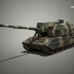 2S35 Koalitsiya-SV - Next-Gen 152mm Self-Propelled Howitzer 3D Model