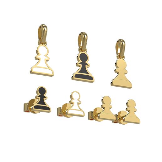шопард кольцо.616.jpg Pawn pendant and earrings chess set 3D print model 3D print model