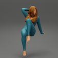 Girl-0026.jpg Girl sitting in Pajama With Open Butt Flap Sexy Sleep Suit Snowy 3D Print Model