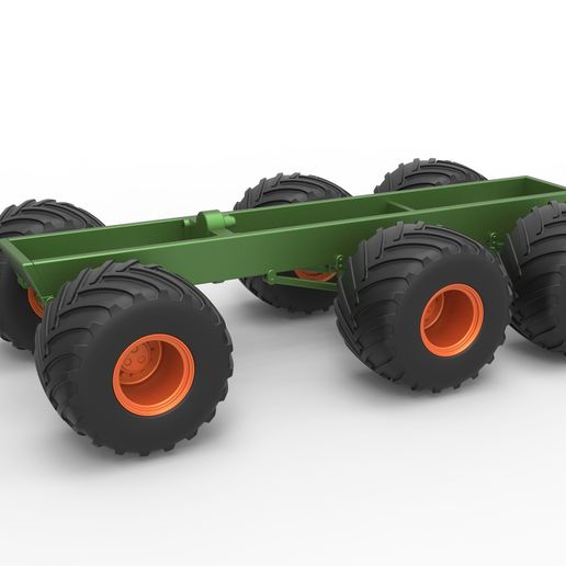 Old school monster truck chassis 6x6 (1:25 Scale)