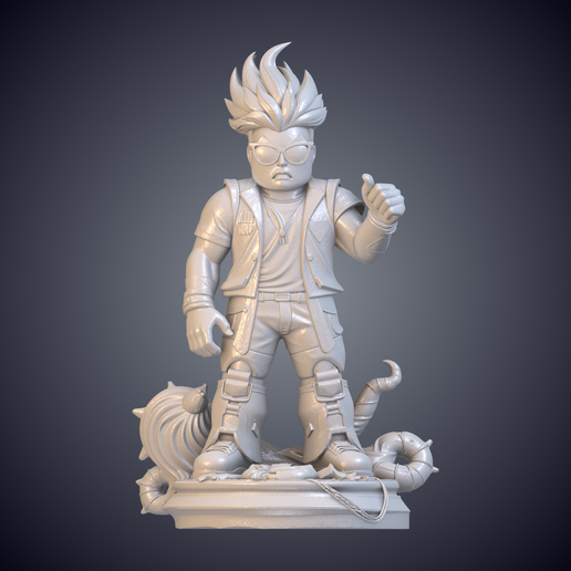 Stylized Anime Fighter Cool Boy Figure Designer Toy GPM-245