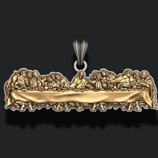Last Supper Pendant Basrelief three versions 3D print model