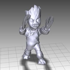low-res_version_001.jpg Free OBJ file BABY GROOT (LOW-RES FREE)・3D printing idea to download