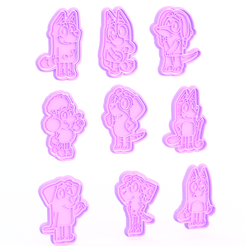 Screenshot_1.png 3D file Bluey cartoon cookie cutter set of 9・3D print design to download, roxengames
