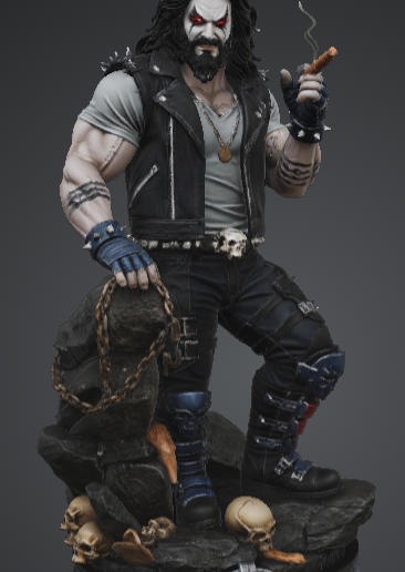 Lobo DC Anti-Hero - High Detail Statue - 3D Printable STL