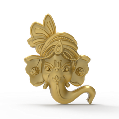 pagri-ganesha-123.png STL file 4-sizes Pagri Ganesha Face・Model to download and 3D print