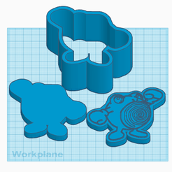 061-Poliwhirl-1.png Archivo 3D Pokemon: Poliwhirl 3 Piezas Molde Bomba de Baño・Plan de impresora 3D para descargar