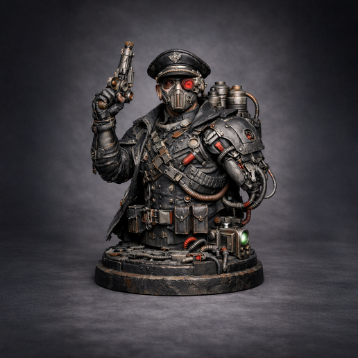 NYX - Sci-Fi Cyborg Enforcer Bust | 3D Print STL Figure