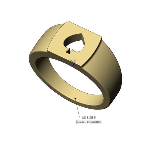 volume1.jpg Ace of spades engraving signet ring US sizes 5to9 3D print model