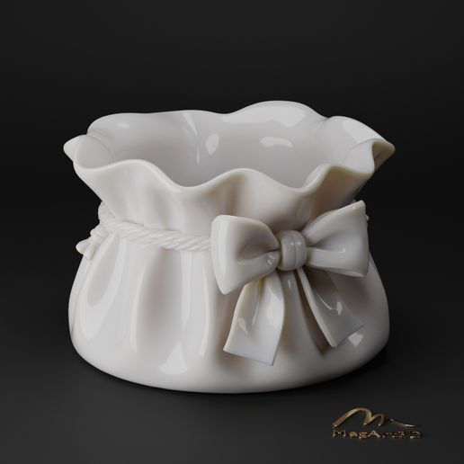 Cute Ribbon Planter Pot - Jewelry Holder Bowl
