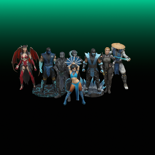 Arena Legends Collection Scorpion Kitana Sub Zero Raiden 164 STL Set