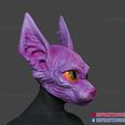 Sphynx_Cat_Mask_STL_3dprintmodel_03.jpg Sphynx Cat Mask Halloween Cosplay Helmet for 3D Print