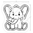 ECD620A-Elephant-01B.png Elephant 2 Piece Cutter & Stamp Set