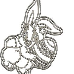 Lapin-porte-oeuf-2.jpg Fichier STL 2 Moules à Biscuit - Emporte-pièces - Cookie cutter- Coupe Biscuit - Pâques - Chocolat - Gâteau - Cloches - Lapin - Poussin - Oeuf・Design pour impression 3D à télécharger