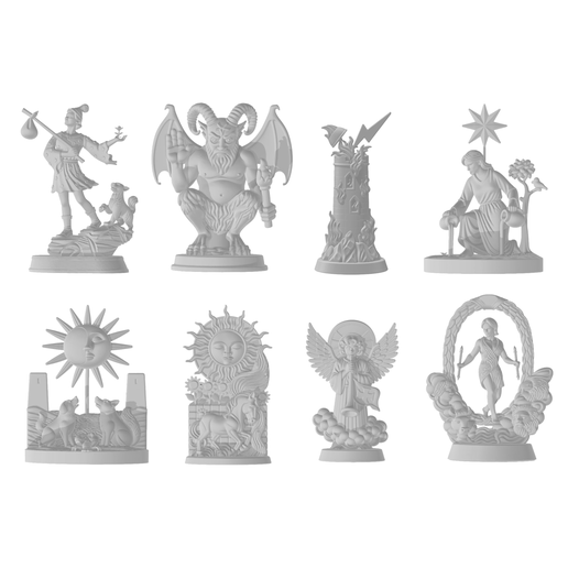 Pack 3° septenary + Fool Tarot Figures 3D model