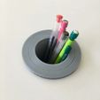 IMG_4455.jpg Pot a crayons pour rond de bureau - pencil holder for desktop hole