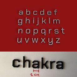chakrahome.jpg 3D file CHAKRA LOWERCASE 3D LETTERS STL FILE・3D print model to download