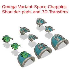 Omega Variant Space Chappies Shoulder pads and 3D Transfers Free STL file Omega Varient Space Chappies Shoulder Pads and 3D Transfers・3D print object to download