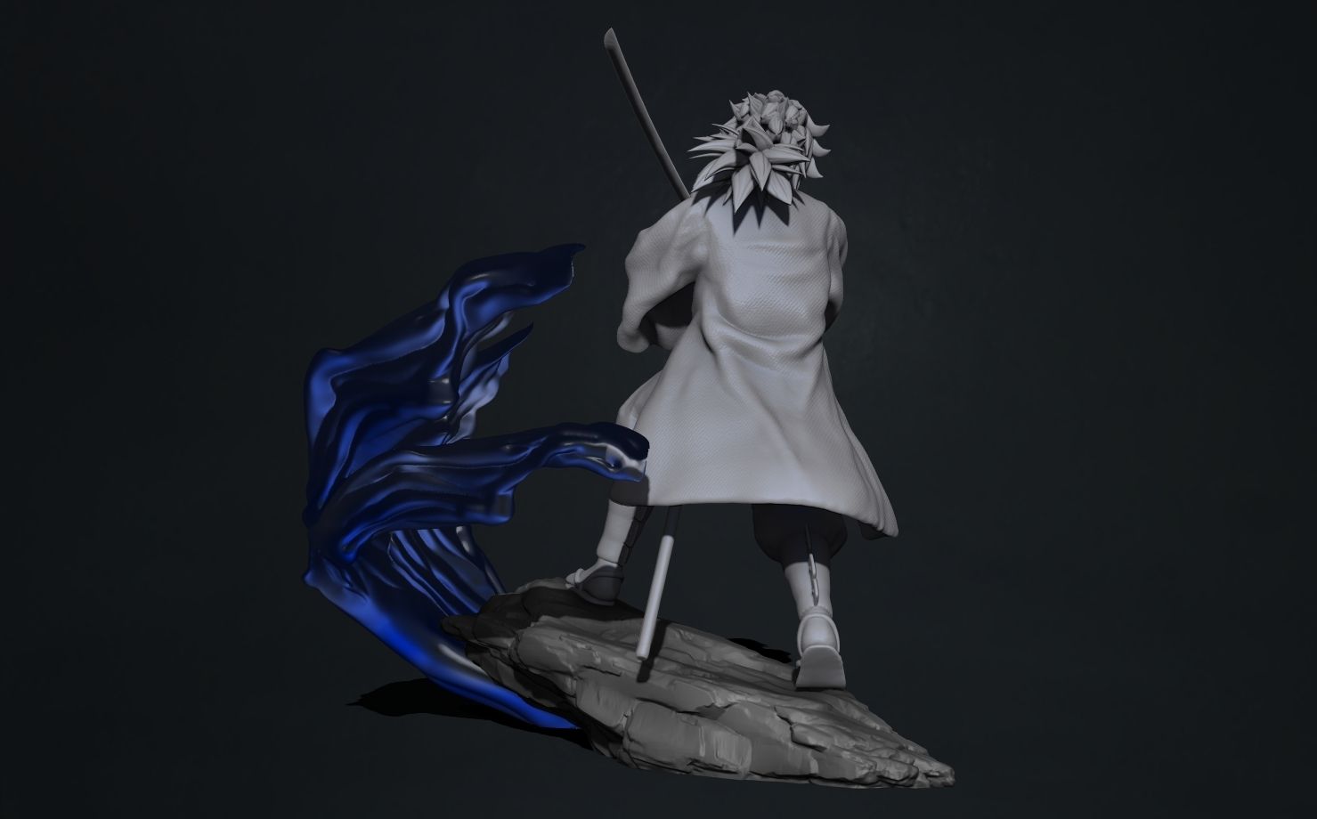 wip10.jpg Fichier 3D kimetsu no yaiba - tueur de démons - tomioka giyuu 3d print statue・Modèle à imprimer en 3D à télécharger, pako000