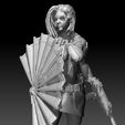 6.jpg SciFi Cyberpunk Female ninja soldier figurine for 3d printing 3D print model