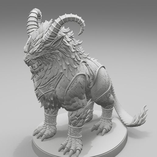 Ifrit Beast STL File for 3D Printing, Infernal Fantasy Monster Miniature, Tabletop RPG Boss, Resin & FDM Digital Download