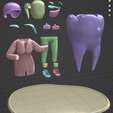 3d-001.png Dentist Tooth Pot STL (in colors)
