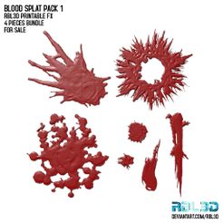 RBL3D_Fx_blood-splash-pack1.jpg Fichier OBJ Les effets du sang Splat Pack 1・Modèle pour imprimante 3D à télécharger