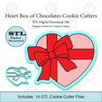 Etsy-Listing-Template-STL.png Heart Box of Chocolates Cookie Cutters | Standard & Imprint Cutters Included | STL Files
