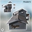 3.jpg Damaged building with a central tower, tin roof, and large side awning (23) - Modern WW2 WW1 World War Diaroma Wargaming RPG Mini Hobby