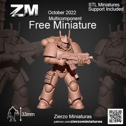 Free.jpg Archivo STL gratuito Space Samurai Free (Presupported)・Objeto imprimible en 3D para descargar