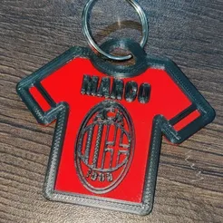 IMG_20220417_100108_661.jpg STL file keychain customizable T-shirt Milan portachiavi personalizzabile・Template to download and 3D print