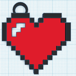 8 bits cure.png Бесплатный STL файл 8-bit heart・Шаблон для 3D-печати для загрузки