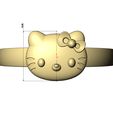 Hello-kitty-ring-size5to10-07.jpg Hello kitty band US sizes 5to10 3D print model