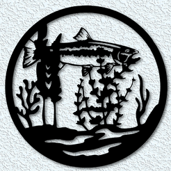 project_20230729_1018165-01.png Fichier STL Art mural réaliste poisson truite arc-en-ciel décoration murale 2d art・Objet imprimable en 3D à télécharger