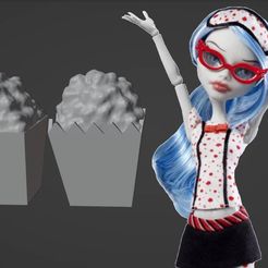 image-2.jpg Free STL file Ghoulia Yelps Dead Tired Popcorn "Brain Puffs" - Monster High・3D print design to download