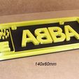abba-grupo-musica-canciones-chiquitita-6.jpg Abba mini license plate logo, poster, sign, signboard, music, band, group