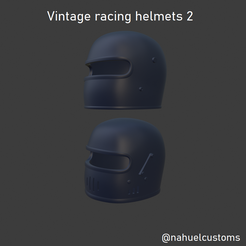 New-Project-2021-06-18T184507.272.png STL file Vintage racing helmets 2・Template to download and 3D print