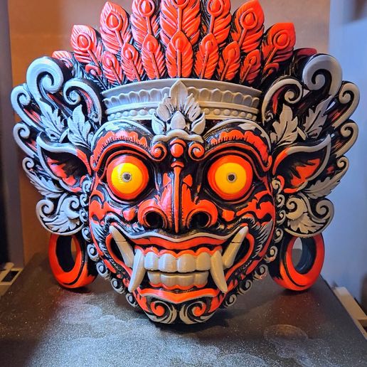 BALINESE BARONG MASK – TRADITIONAL BALI WALL ART – STL & 3MF