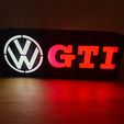 20240425_214203.jpg Easy Print Any Printer VW Golf Polo GTI MK 1 2 3 4 5 6 7 8 Rabbit Volkswagen LED Lightbox Desktop Wall mounted Workshop Garage Light Lamp