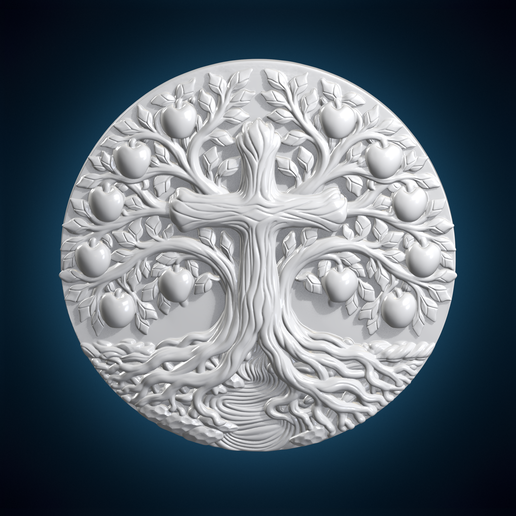 Christian Tree of Life Medal 3D Print Model