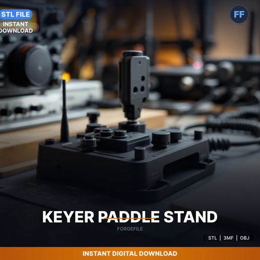 Cw Keyer Paddle Mounting Stand, Morse Code, Weighted - 3D Printable STL File