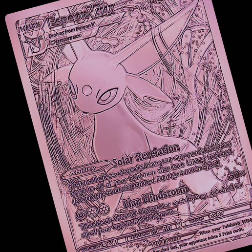 Espeon V Max Pokemon Card STL File for 3D printingCults